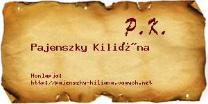 Pajenszky Kiliána névjegykártya